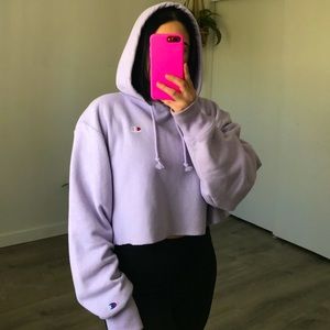 Champions lavender cropped hoodie.